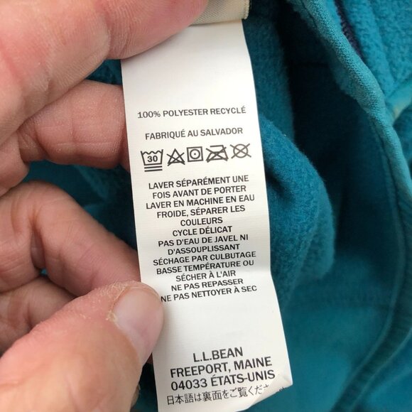 L.L.Bean Womens Fleece Jacket MP Full Zip Stand Collar Outdoors Cozy Teal Green - Picture 10 of 13
